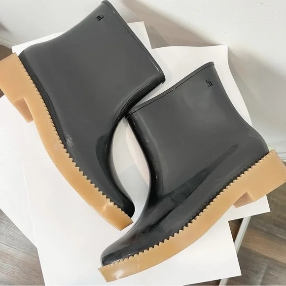 Melissa Black Rain Drop Boot PVC Jagged Edge Rain Boot Size 41/42 - Picture 3 of 7